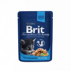Brit Premium Cat Pouches Chicken Chunks for Kitten 100gr