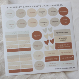 Stickerset - Baby's eerste jaar naturel