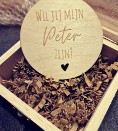 Houten aankondigingskistje - Wil jij mijn Peter zijn?