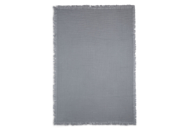 Deken Wieg Muslin Fringe 75x100cm - Storm Grey