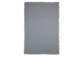 Deken Ledikant Muslin Fringe 120x120cm - Storm Grey