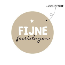 Sticker - kerst - fijne feestdagen goud