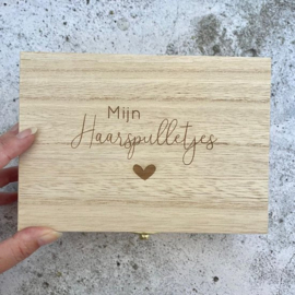 Houten kistje - Mijn haarspulletjes