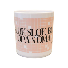 Beker roze - Slok slok bij opa & oma