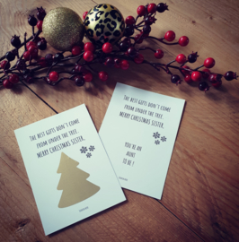 Kerst kraskaart - ''The best gifts don't come from under the tree'' - aunt