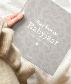 Babyjaar invulboek - linnen leopard