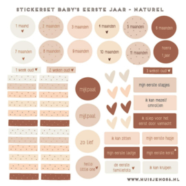 Stickerset - Baby's eerste jaar naturel