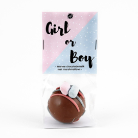 Chocolate bomb with marshmallows - Gender reveal girl