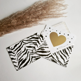 Envelop - tijgerprint - zwart / wit