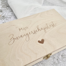 Bewaarkistje hout - Mijn Zwangerschapstest