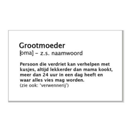 Woordenboek kaart - Grootmoeder/oma