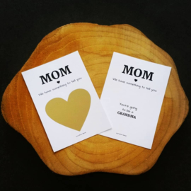 Zwangerschapsaankondiging - Kraskaart - We have something to tell you - mom