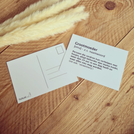 Woordenboek kaart - Grootmoeder/oma