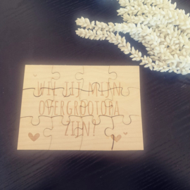 Zwangerschapsaankondiging - Houten puzzel - Je wordt overgrootopa