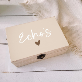 Houten kistje naturel - Echo's groot