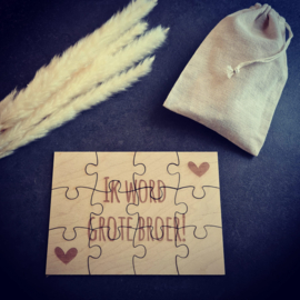 Zwangerschapsaankondiging - Houten puzzel - Ik word grote broer!