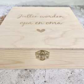 Aankondiging zwangerschap / bewaarkistje - Jullie worden opa en oma