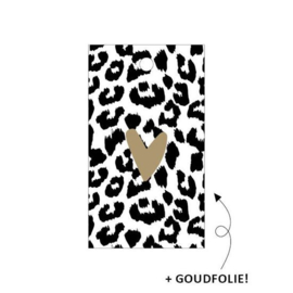 Label - cheetah met goud hartje