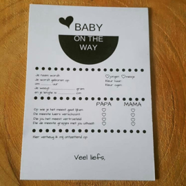 Invulkaart ''Baby on the way''
