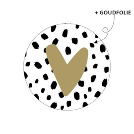 Sticker - golden heart with dots