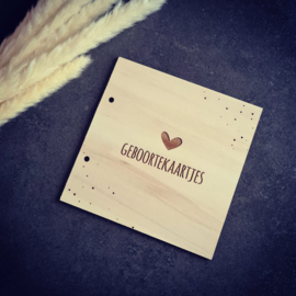 Houten bewaarbundel - mijn geboortekaartjes