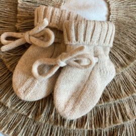 Merino wol booties - Sand