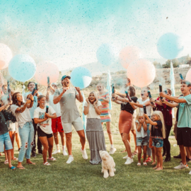 Gender Reveal Party Cannon XXL - Holi Powder + Confetti - Pink