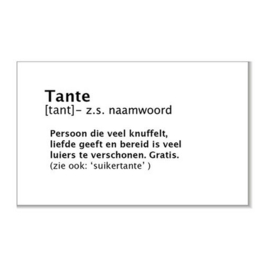 Woordenboek kaart - Tante