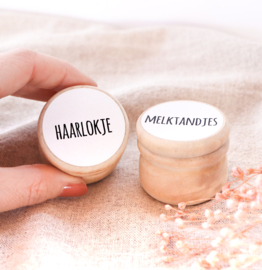 Bewaardoosjes set - melktandjes & haarlokje - wit