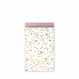 Cadeauzakje - golden dots - goud/wit/rose