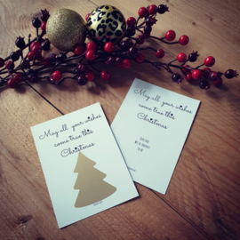 Kerst kraskaart - ''May all your wishes come true this christmas''