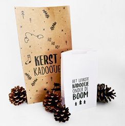 Blokzakje groot - kraft - kerst kadootje