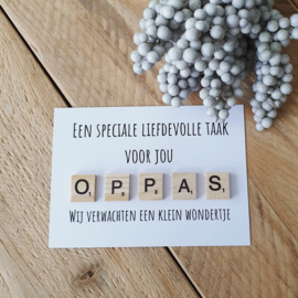 Kaart hout - Een speciale liefdevolle taak voor jou - oppas