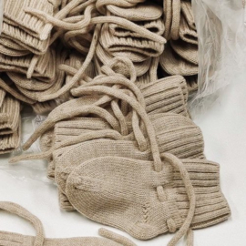 Merino wol booties - Sand