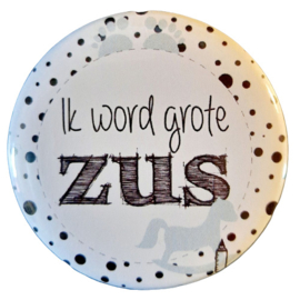 Button - Ik word grote zus (wit)