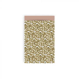 Cadeauzakje - Flowers Liberty - Olive Green / Pink