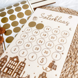 Aftelposter hout - Sinterklaas