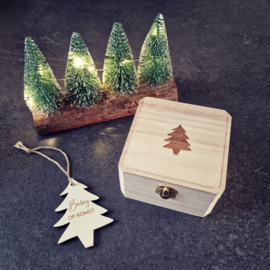 Houten aankondigingskistje kerst - Baby op komst