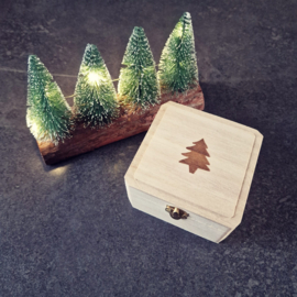 Houten aankondigingskistje kerst - Baby op komst