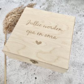 Aankondiging zwangerschap / bewaarkistje - Jullie worden opa en oma