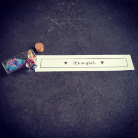 Flessenpost - confetti - meisje