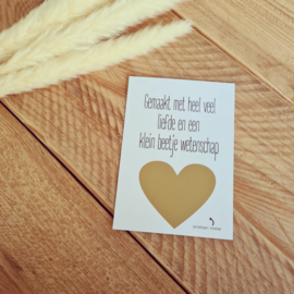 Kraskaart hart - Gemaakt met heel veel liefde en een klein beetje wetenschap