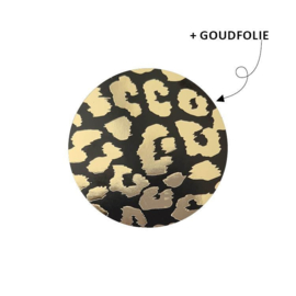 Sticker - cheetah - zwart met goudfolie