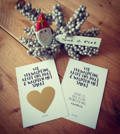 Kraskaart sinterklaas - Vol verwachting klopt ons hart