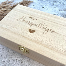 Houten kistje - Mijn haarspulletjes