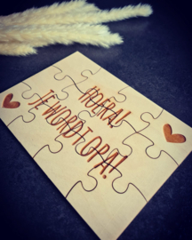 Zwangerschapsaankondiging - Houten puzzel - HOERA ! Je wordt opa