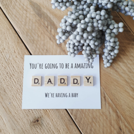 Zwangerschapsaankondiging - Kaart hout - You're going to be a amazing - daddy