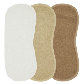 Badstof spuugdoeken schoudermodel - Naturel - 3pack