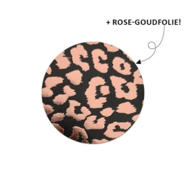 Sticker - Cheetah - zwart met rosegoudfolie