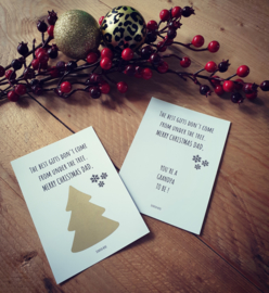 Kerst kraskaart - ''The best gifts don't come from under the tree'' - grandpa